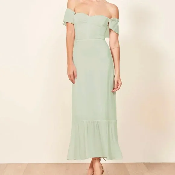 Reformation | Dresses | Custom Dyed Sage Light Green Reformation Butterfly  Dress Size 2 | Poshmark